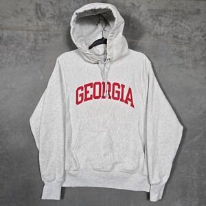 Georgia Bulldogs Gray‎ Champion Reverse Weave Hoodie Sweatshirt Adult Small